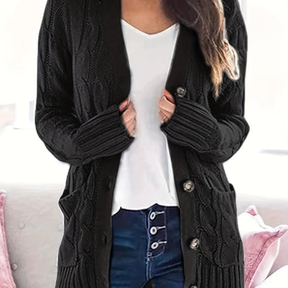 Gilet Femme Chic - Cardigan Câble Doux avec Fermeture Éclair