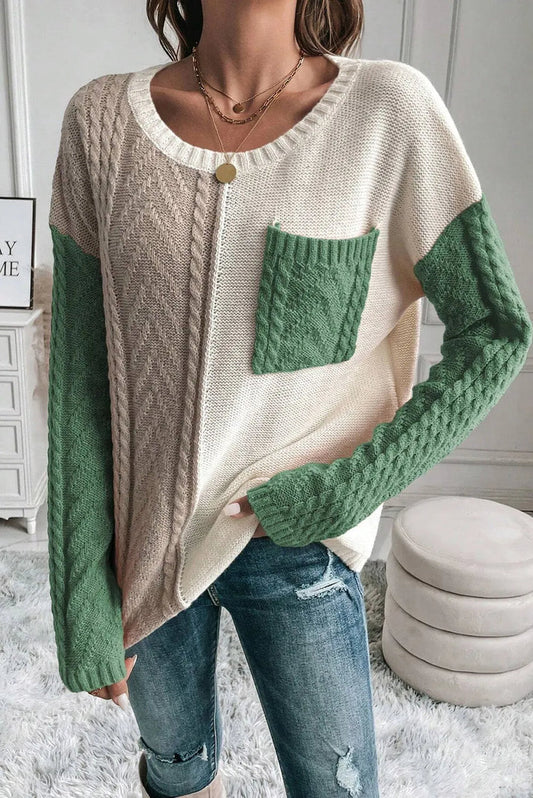 Pull à Manches Longues Col Rond avec Poche pour Homme - PanierRoyale