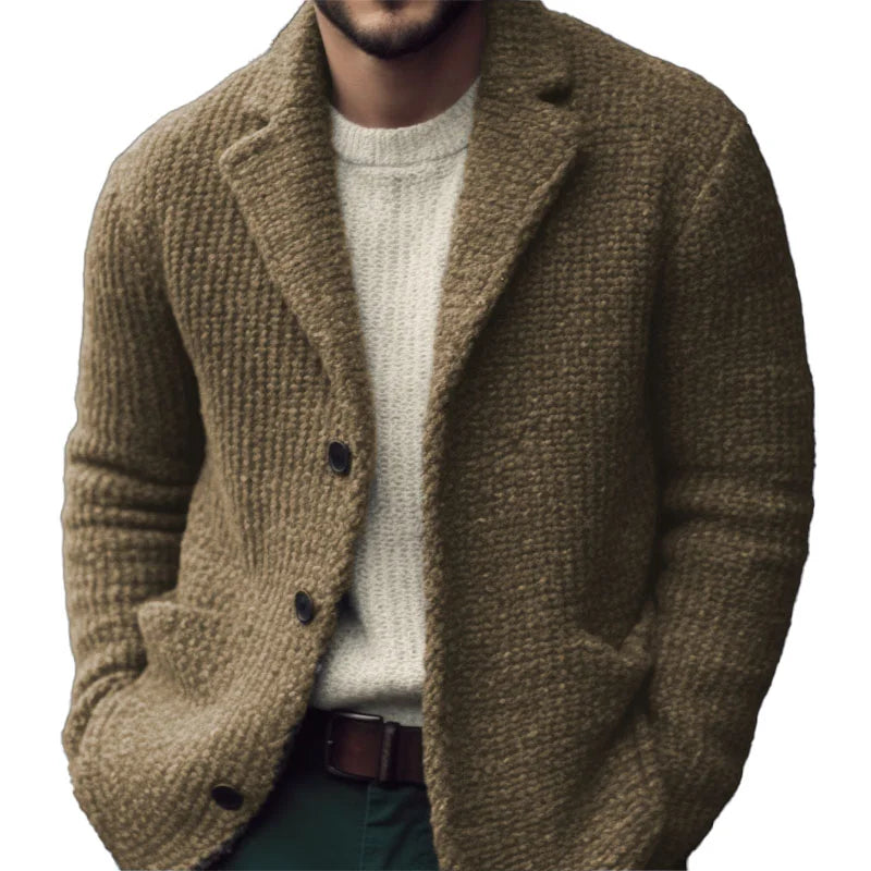 Pull Homme Tricot Chaud et Confortable, Coupe Droite et Col Montant