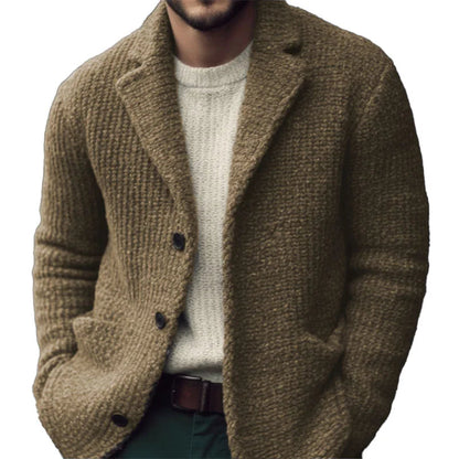 Pull Homme Tricot Chaud et Confortable, Coupe Droite et Col Montant