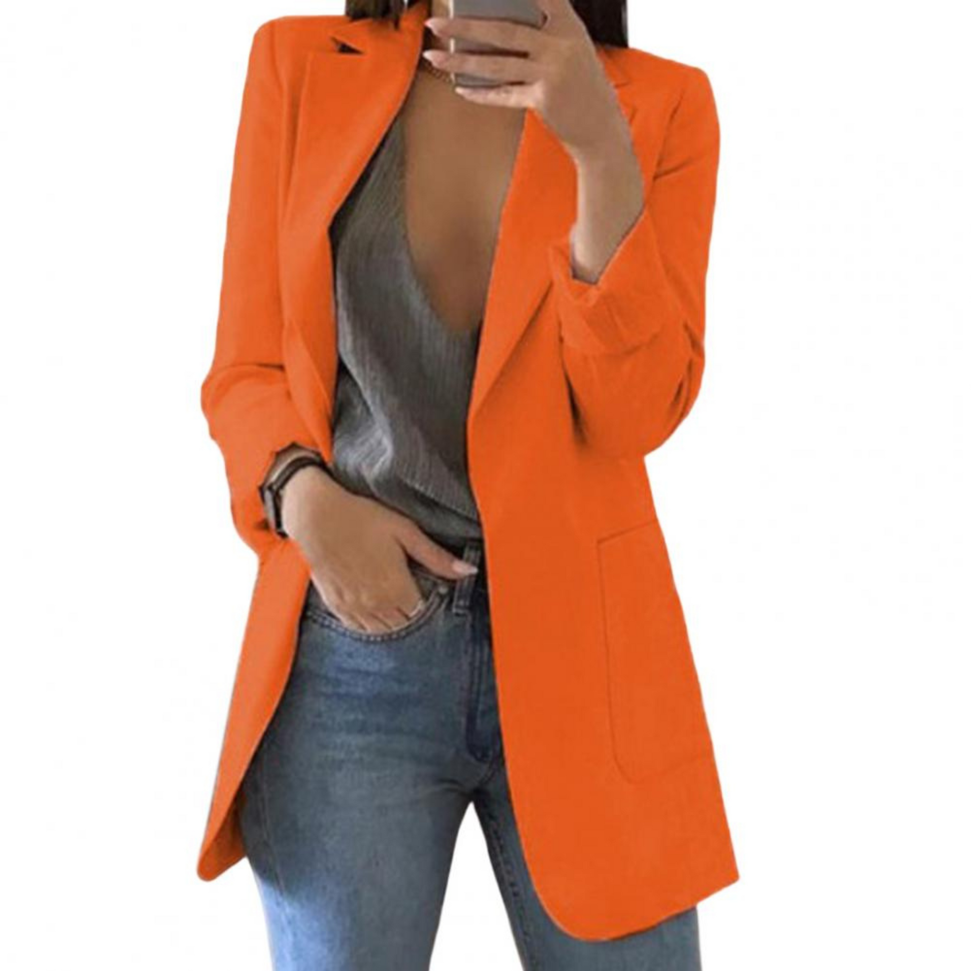 Veste Femme Élégante Sans Boutons Longue - luxestyle
