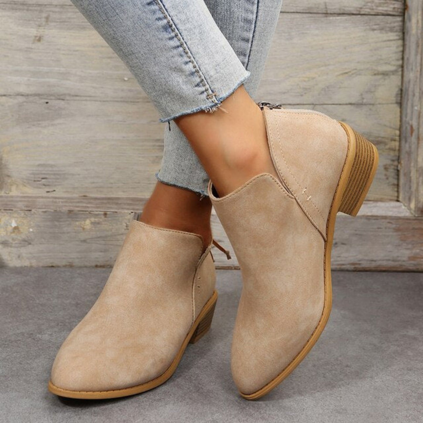 Bottines Femmes Talon Plat Elegant