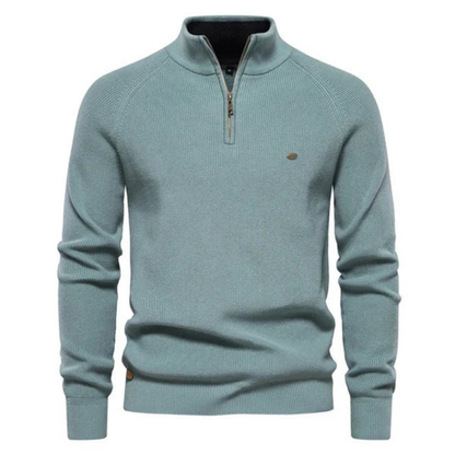 Pull Homme Noir Zippé Sport Chic