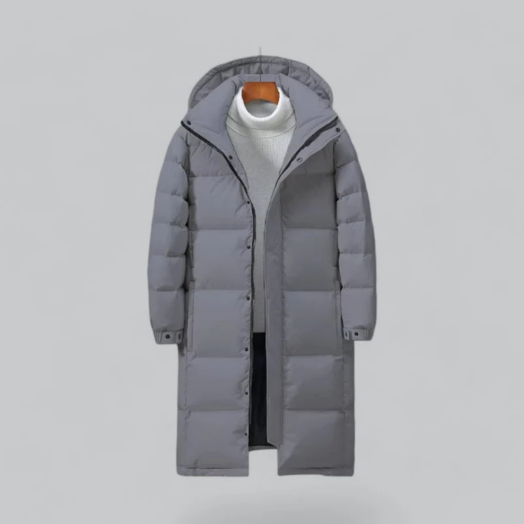 Doudoune Hiver Homme Noir avec Capuche et Manches Longues