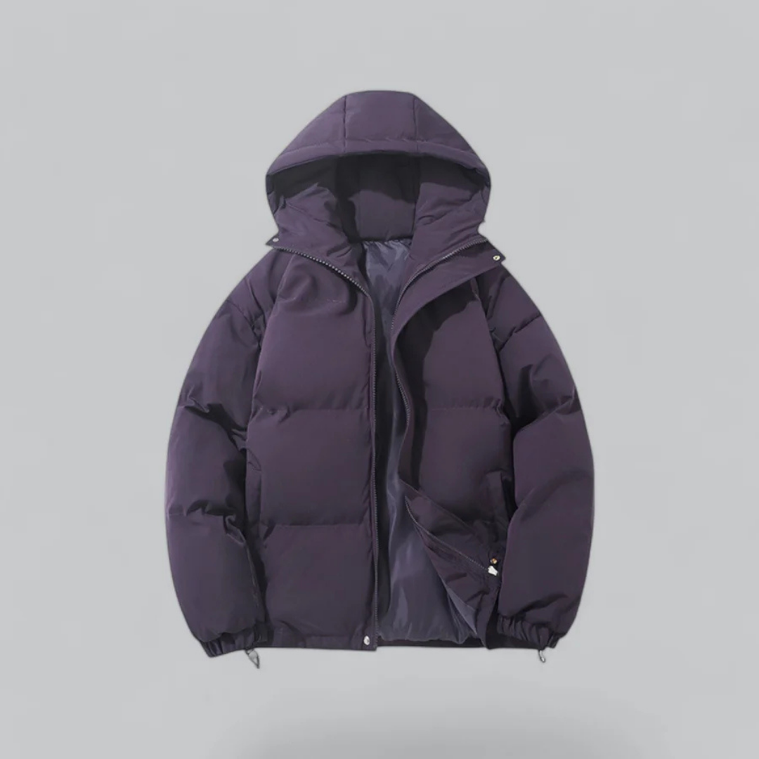Doudoune Hiver À Capuche Zippée et Chaude