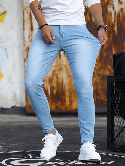 Jeans Slim Homme Élastique Denim Foncé