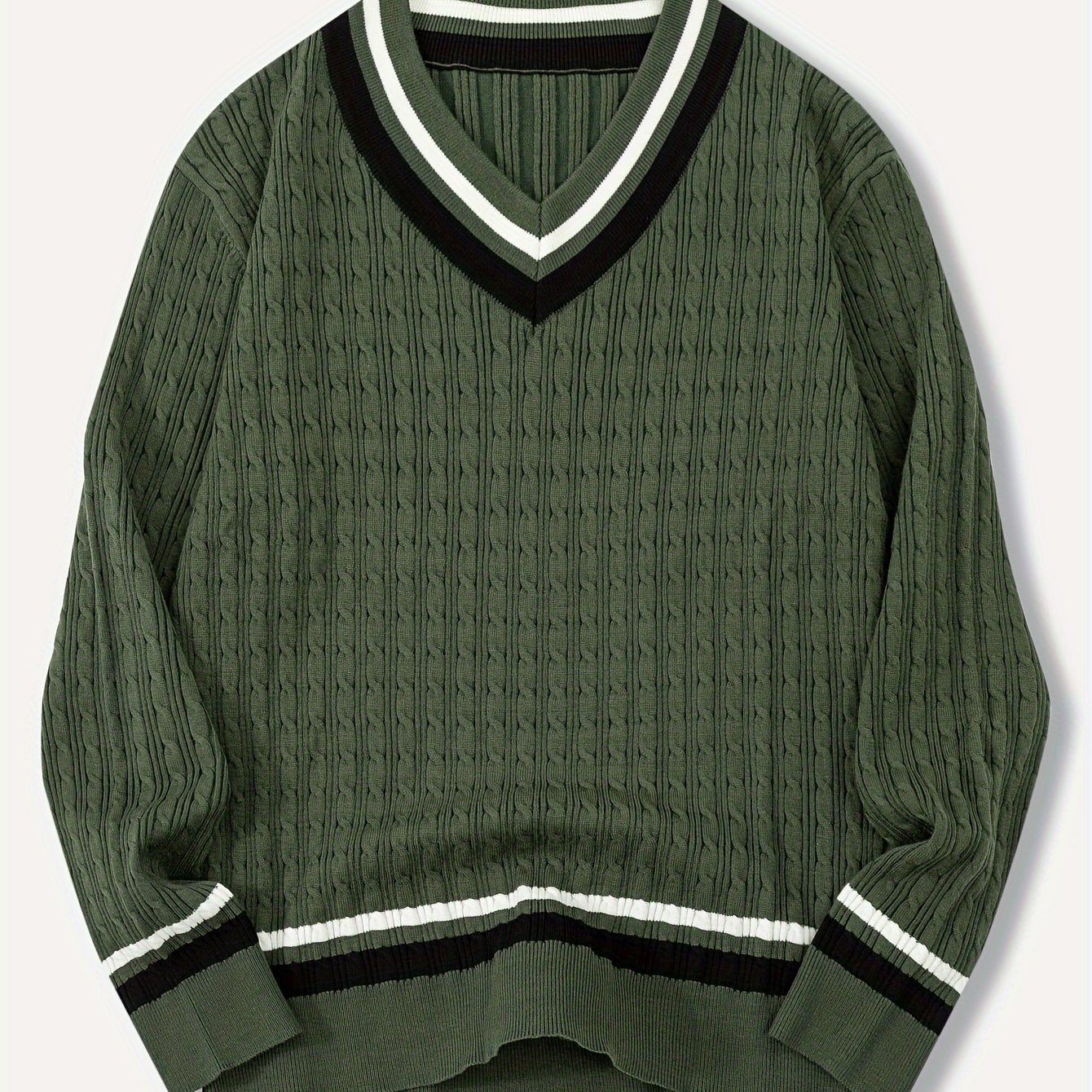 Pull Homme Col V en Laine avec Texture Jacquard