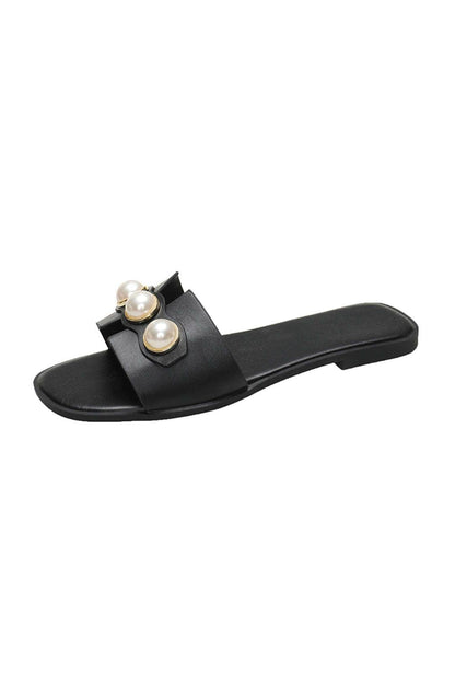 Sandales En Cuir Léger avec Perles de Mode