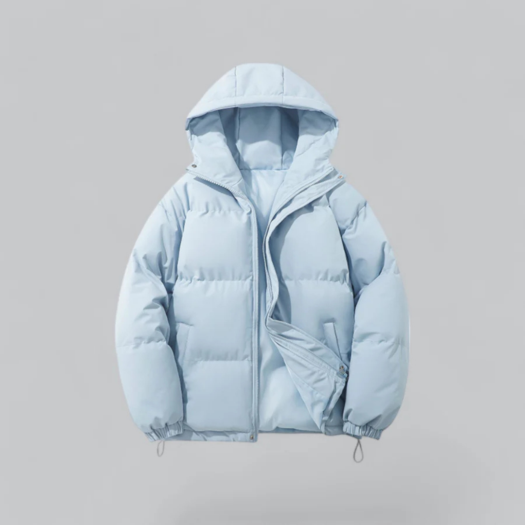 Doudoune Hiver À Capuche Zippée et Chaude