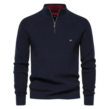 Pull Homme Noir Zippé Sport Chic