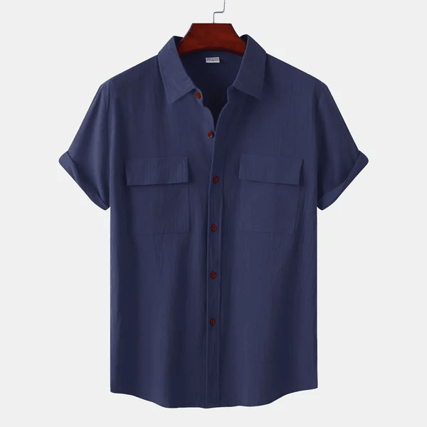 Chemise Homme Simples Manches Courtes avec Poches