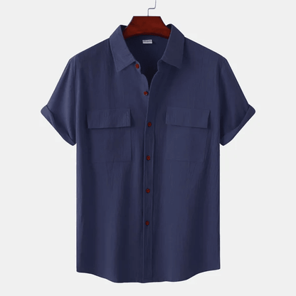 Chemise Homme Simples Manches Courtes avec Poches