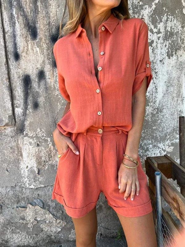 Short Femme Léger Lin Beige Été - PanierRoyale