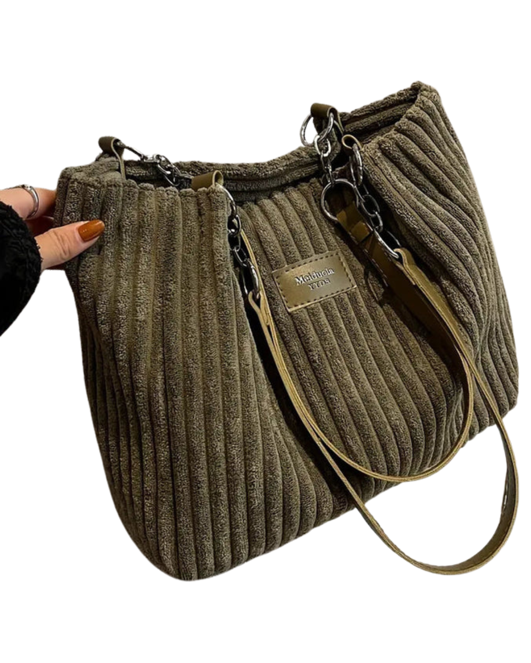 Sac à Main Grand Modèle Femme en Velours Doux avec Bandoulière Réglable - PanierRoyale