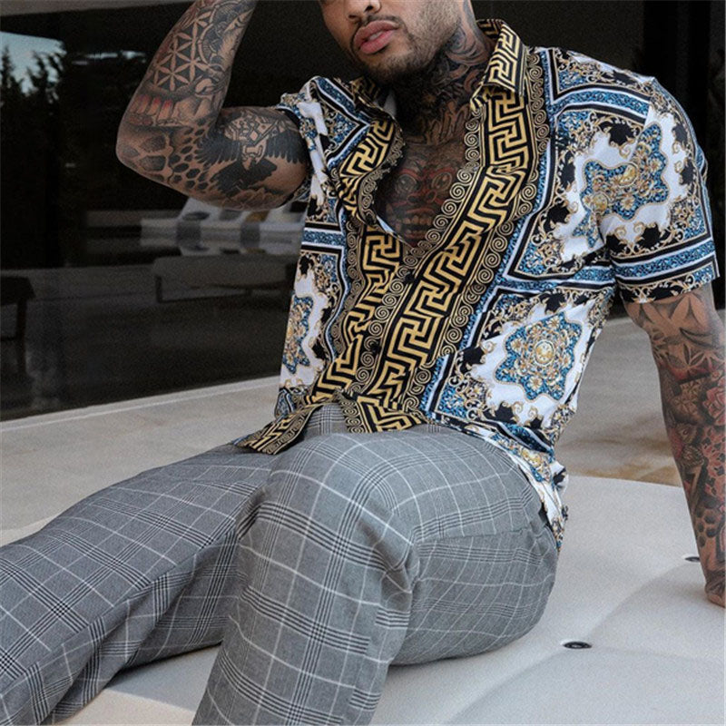 Chemise Homme Manches Courtes Imprimée