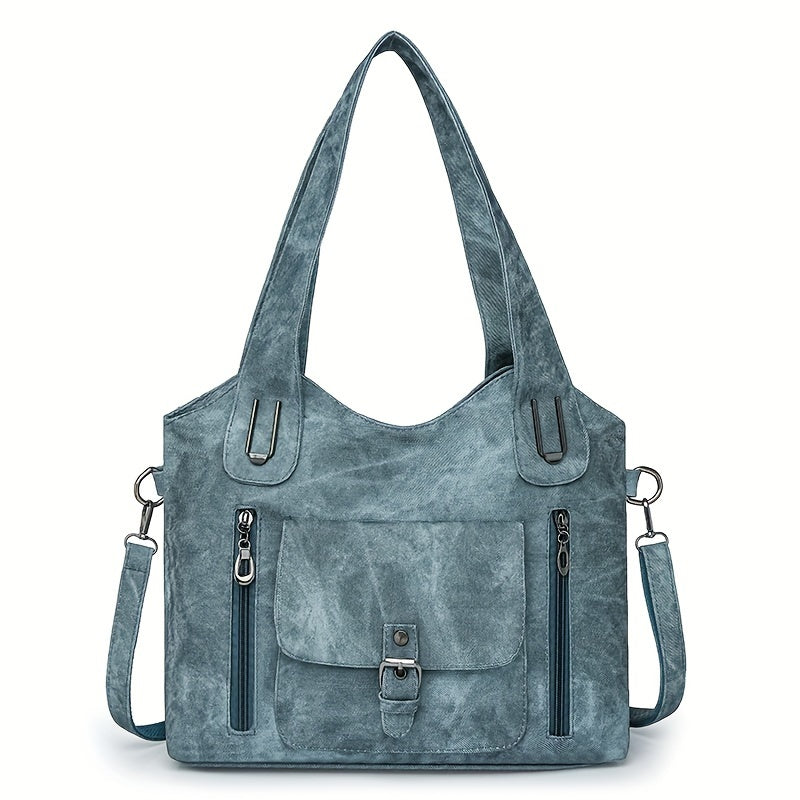 Sac à main cuir marron avec fermeture et poches intérieures