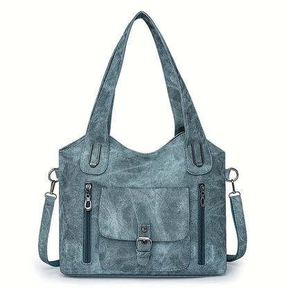 Sac à main cuir marron avec fermeture et poches intérieures