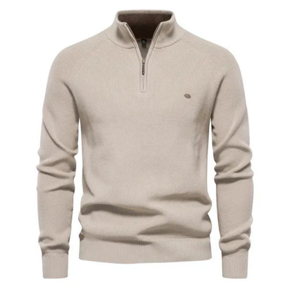 Pull Homme Noir Zippé Sport Chic