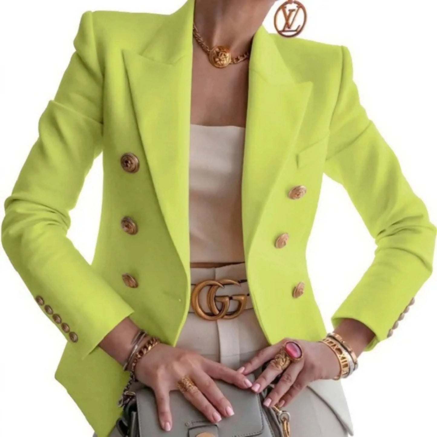 Veste Femme Élégante à Boutons Luxe