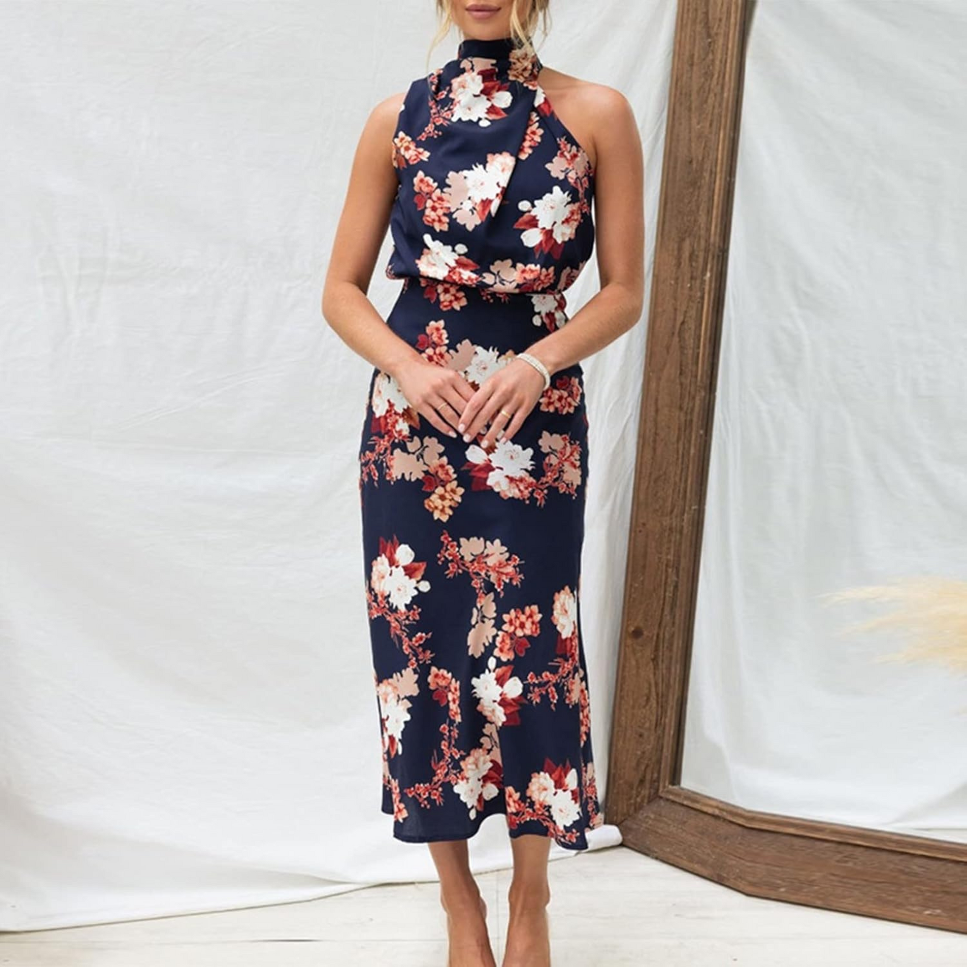 Robe Féminine Col V et Imprimé Floral - luxestyle
