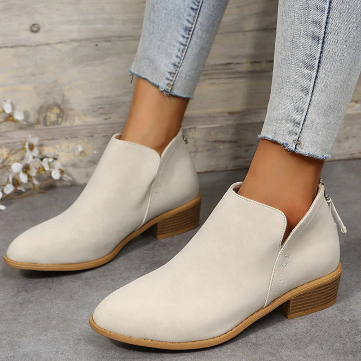 Bottines Femmes Talon Plat Elegant