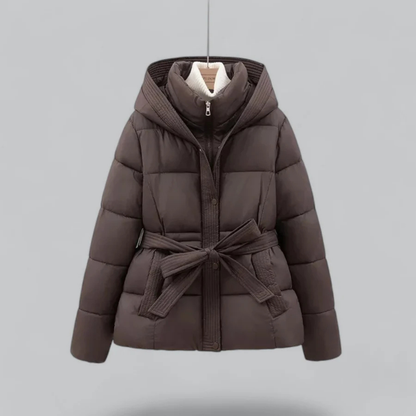 Parka Féminine À Capuche avec Ceinture Adjustable - PanierRoyale