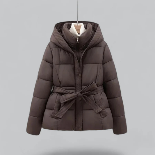 Parka Féminine À Capuche avec Ceinture Adjustable - PanierRoyale