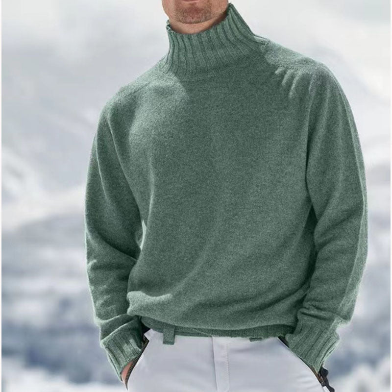Pull Homme Hiver Laine Peignée Col Rond
