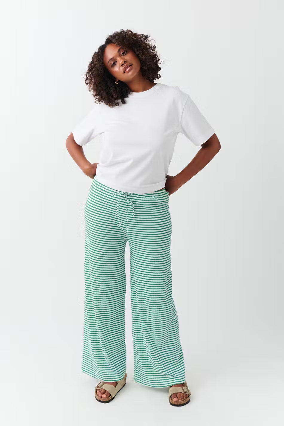 Pantalon Femme Rayé Détente Printemps