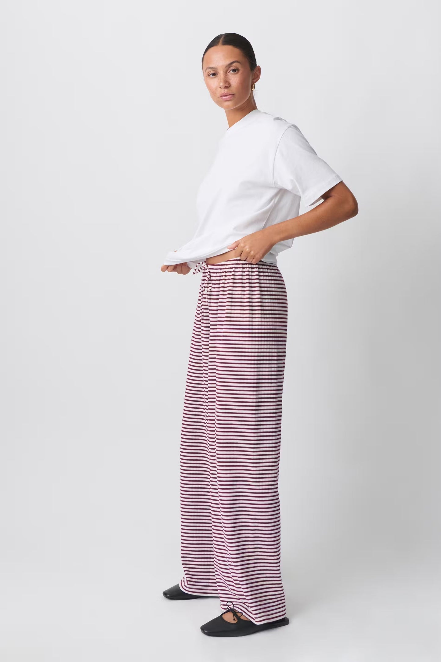 Pantalon Femme Rayé Détente Printemps