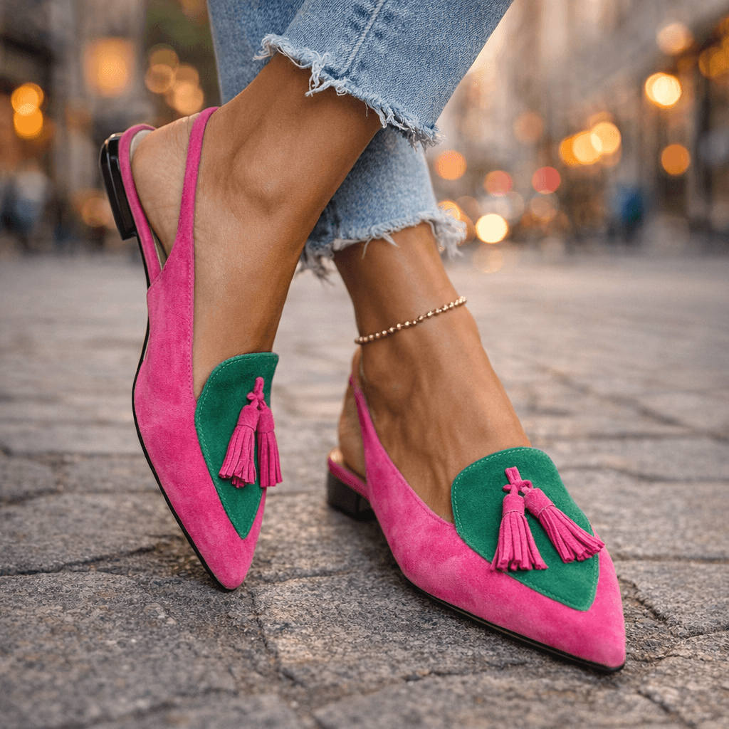 Mules Femme Similicuir Pompons Style Classique - PanierRoyale