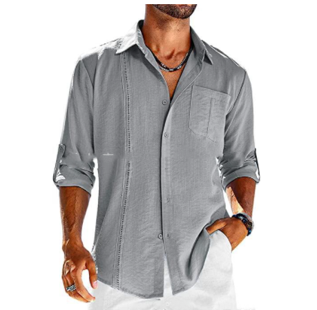 Chemise Homme Coton Classique à Manches Longues