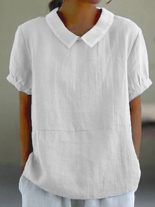 Blouse Femme Été Legère à Manches Courtes et Col V