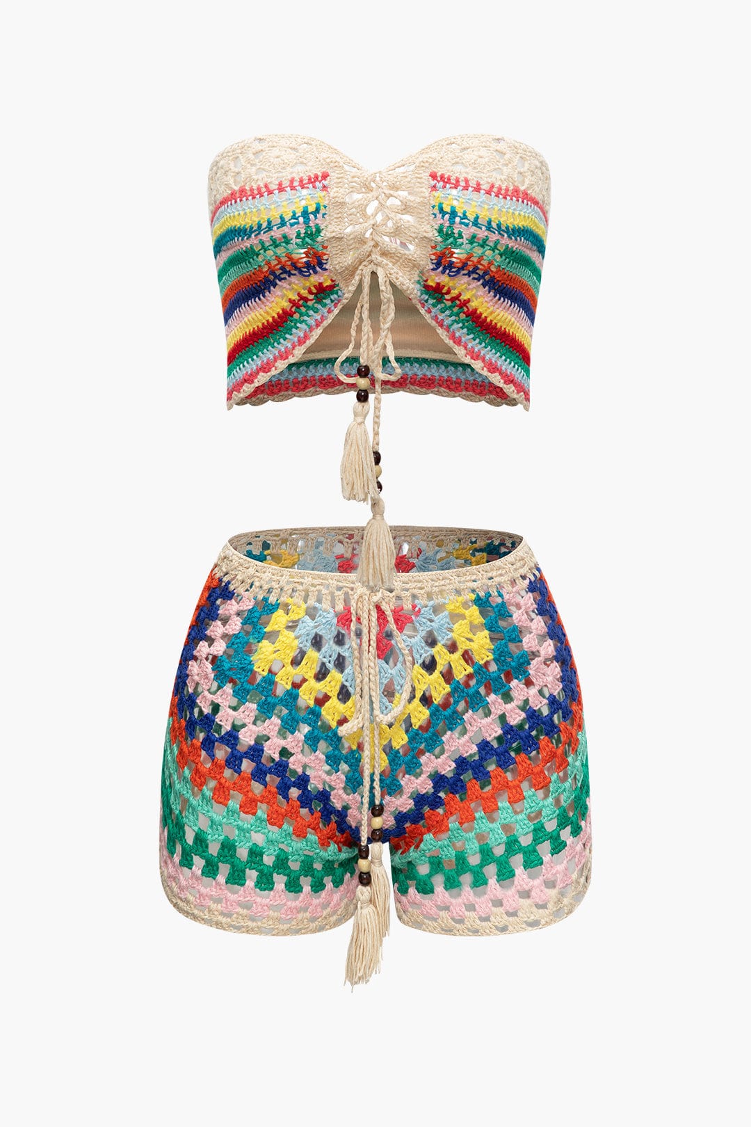 Ensemble Boho Bustier et Shorts de Plage - BerlinGlamour