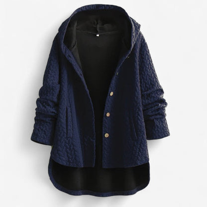 Veste mi-longue casual avec capuche et poches zippées