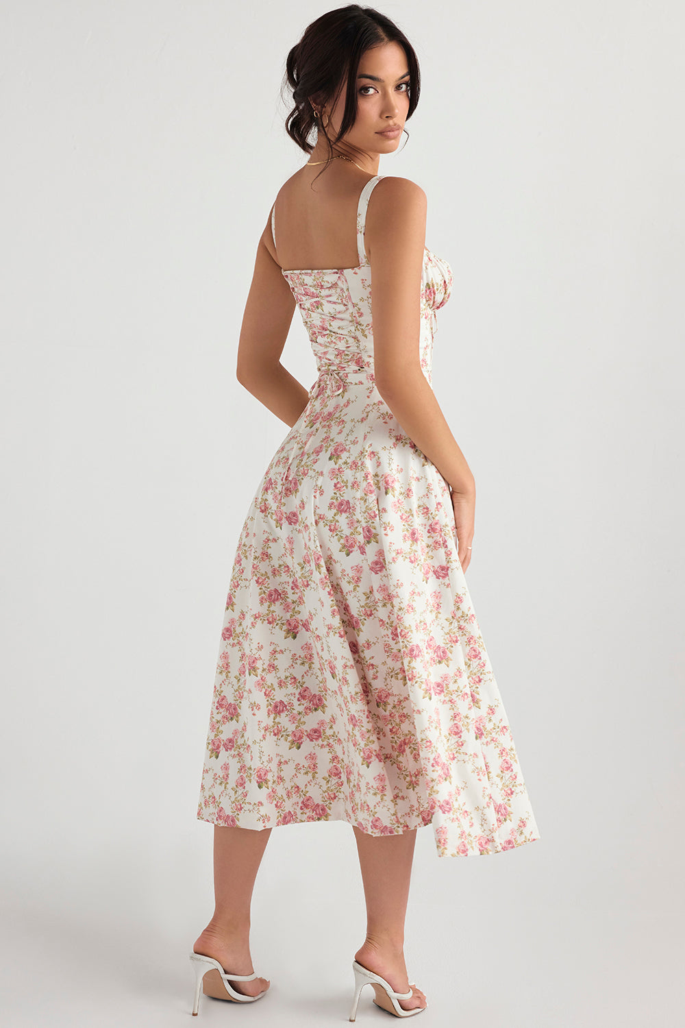 Robe Fuchsia Courte Taille Évasée Féminine