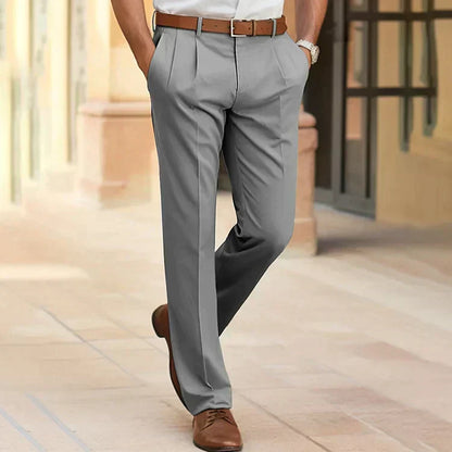 Pantalon Homme Marine Cuir Classique Élégant