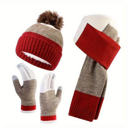 Tenue Hiver 3 Pièces : Bonnet, Écharpe et Gants Chauds