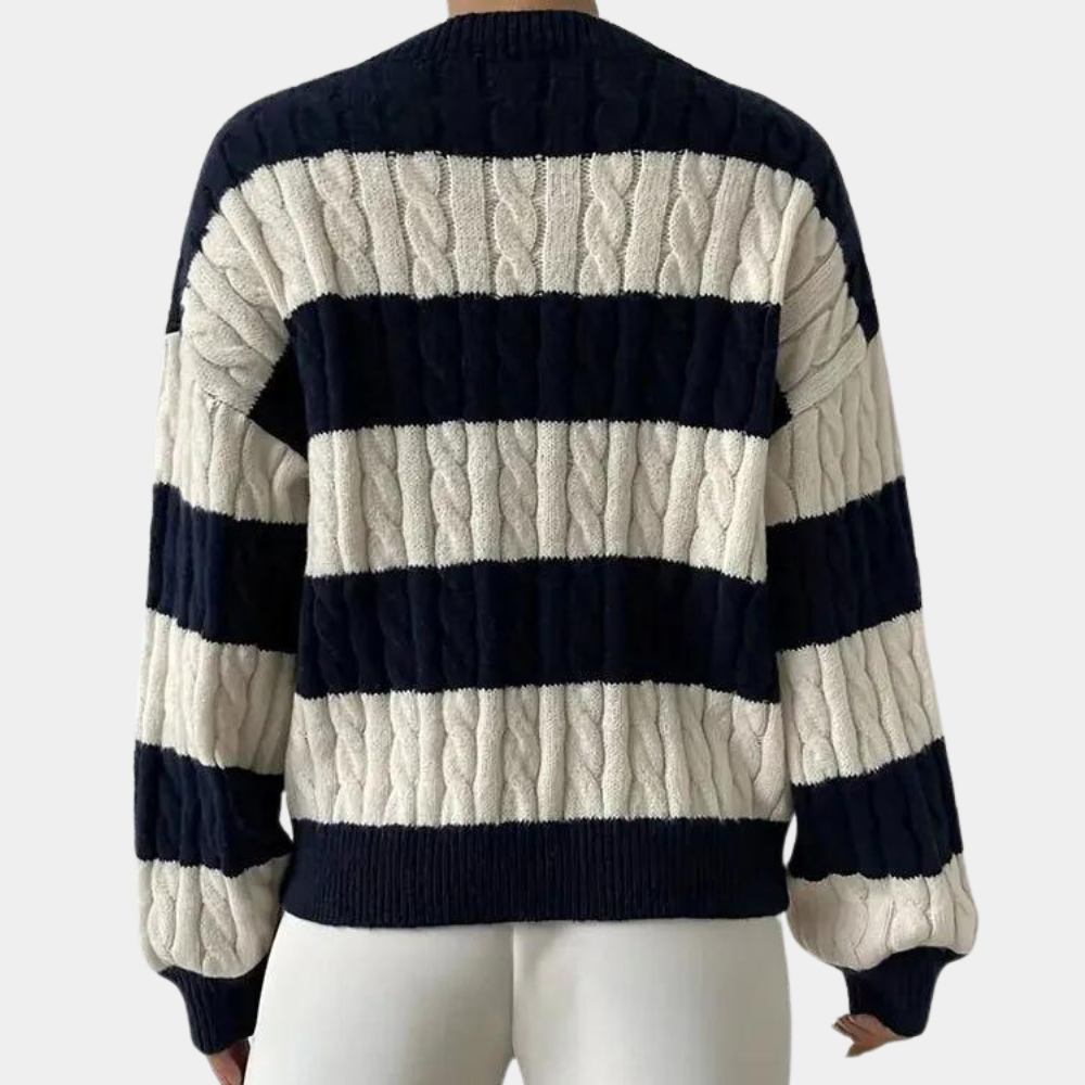 Pull en Tricot à Rayures Décontracté - vue 3