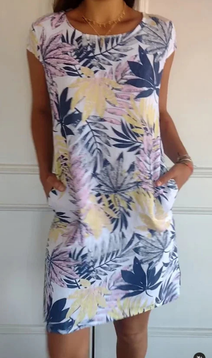 Robe fluide Femme Imprimé Végétal Poches