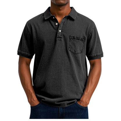 Chemise Homme Lin Coton avec Manches Courtes et Poche