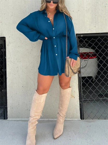 Combinaison Femme Élégante avec Short et Ceinture Taille