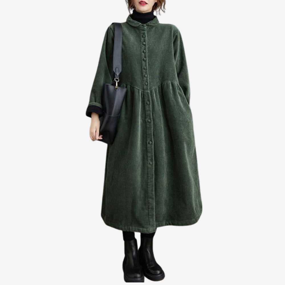 Manteau Femme Long Manches avec Poches Doublure Chaude