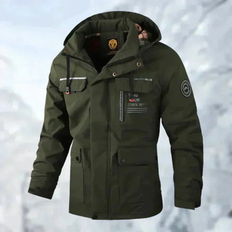 Veste imperméable hiver homme à capuche chauffée