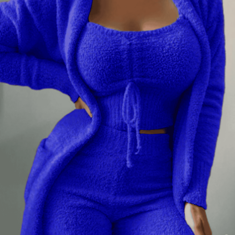 Ensemble Hiver Fille 3 Pièces Chaud avec Cardigan et Pantalon Court