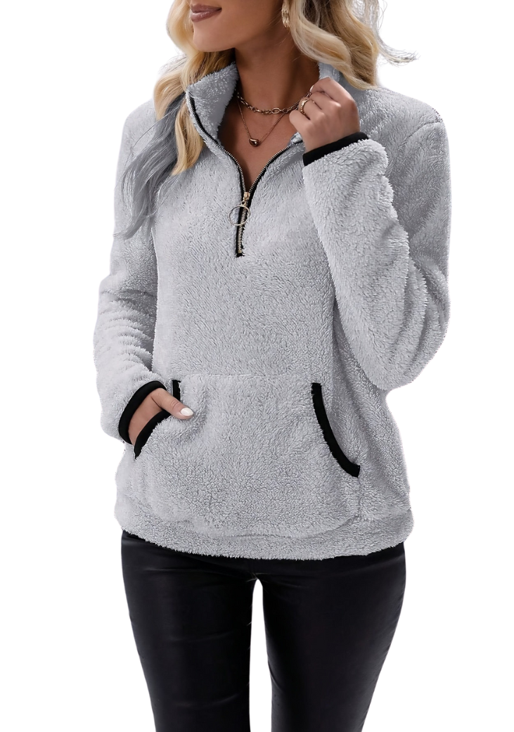 Pull Polaire Chaud et Confortable Mi-Zippé