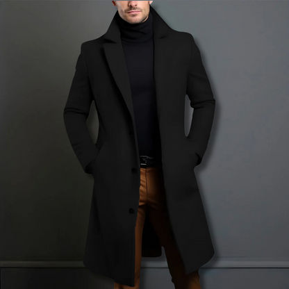 Manteau Homme Laine Beige Classique Boutonné