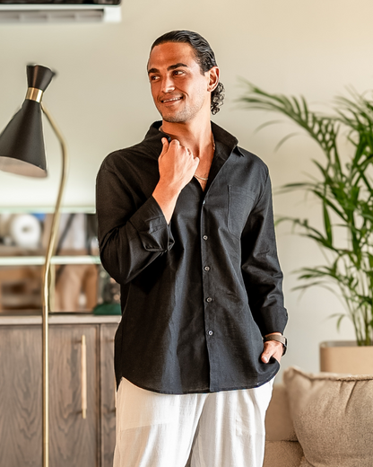 Chemise Homme Léger Lin Coton Été