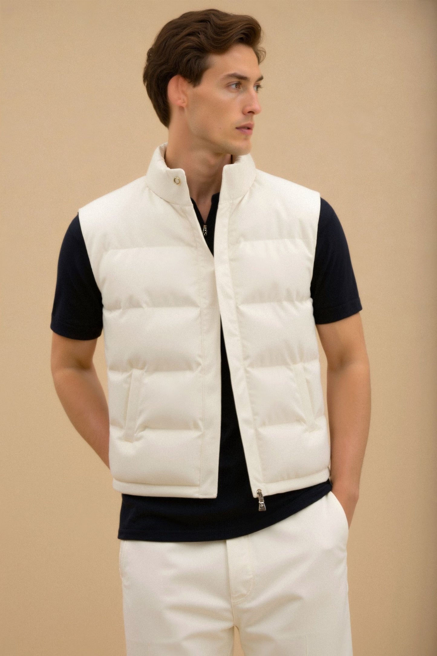 Veste polaire homme légère beige clair