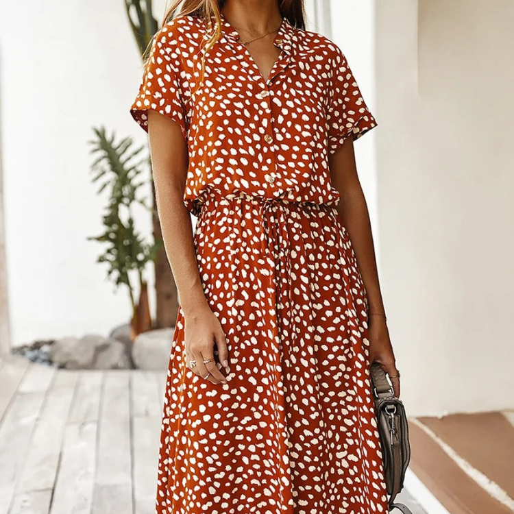 Robe Soirée Élégante à Manches Courtes